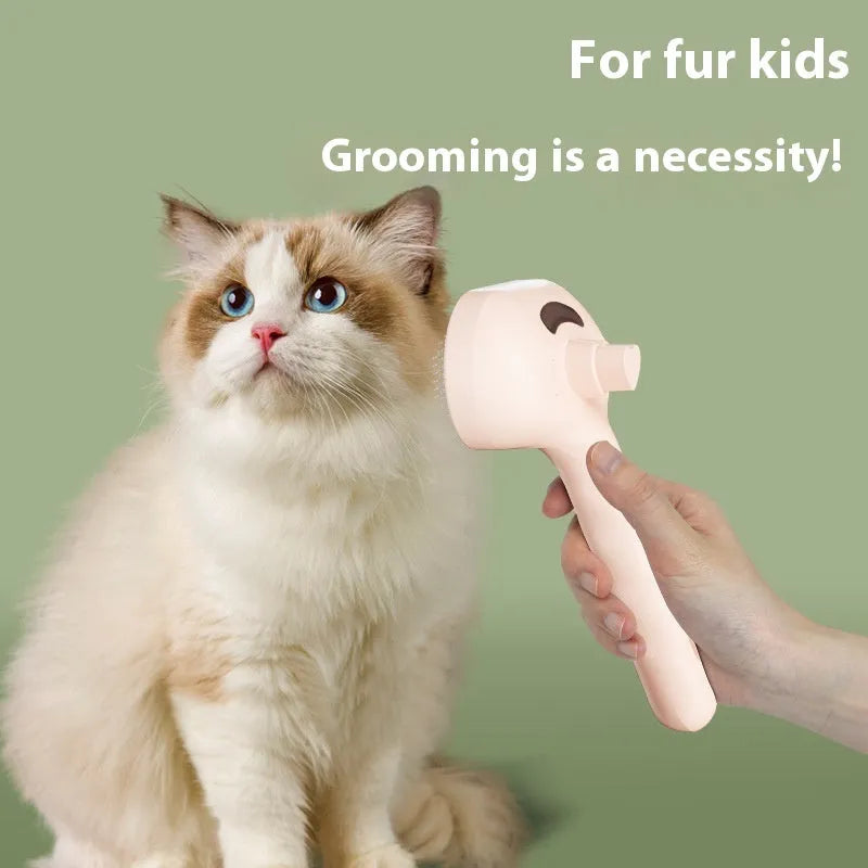 Plastic pet spray hair comb with water mist humidifier for dog and cat grooming