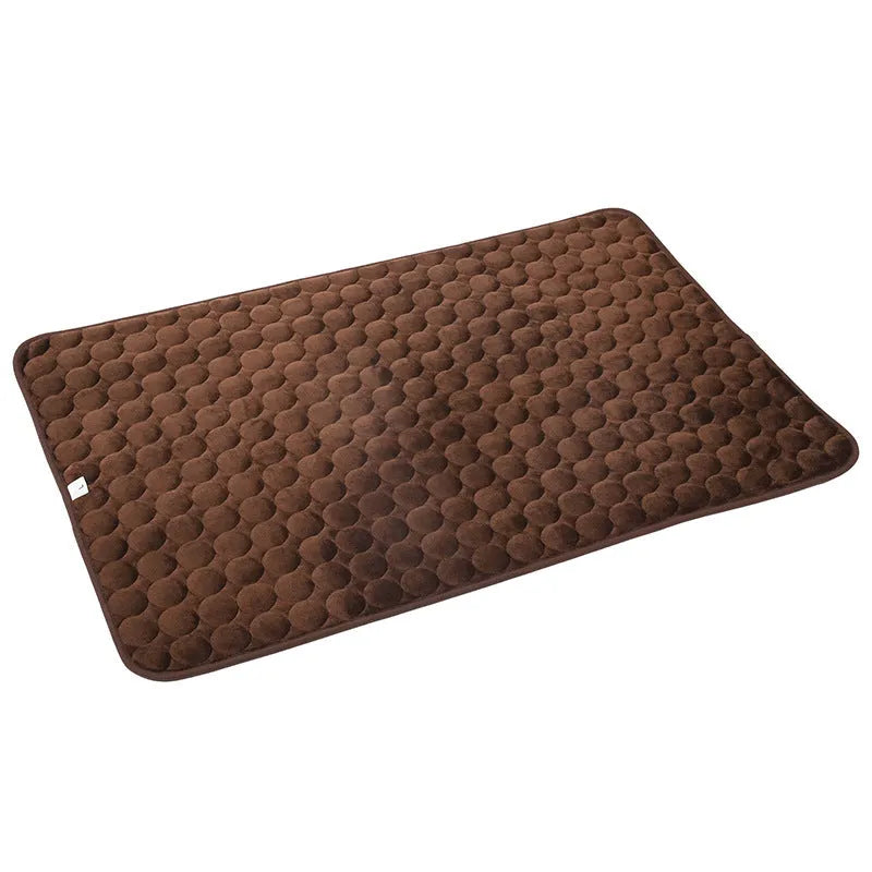 Double-sided thermal dog bed in brown cloth, machine washable, size 71x51cm or 107x71cm