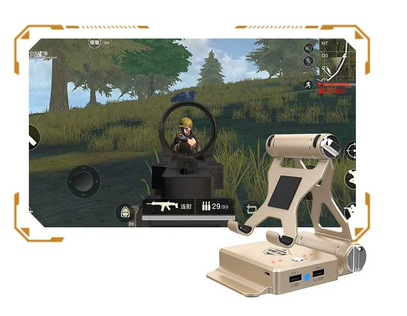 GameSir-X1 Bluetooth mobile game controller in gold or silvery colour converting keyboard and mouse for FPS shooting games