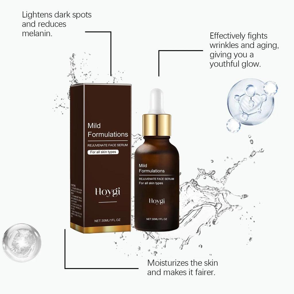 30ml facial skincare essence bottle with arbutin collagen hyaluronic acid formula 2.8cm dimensions