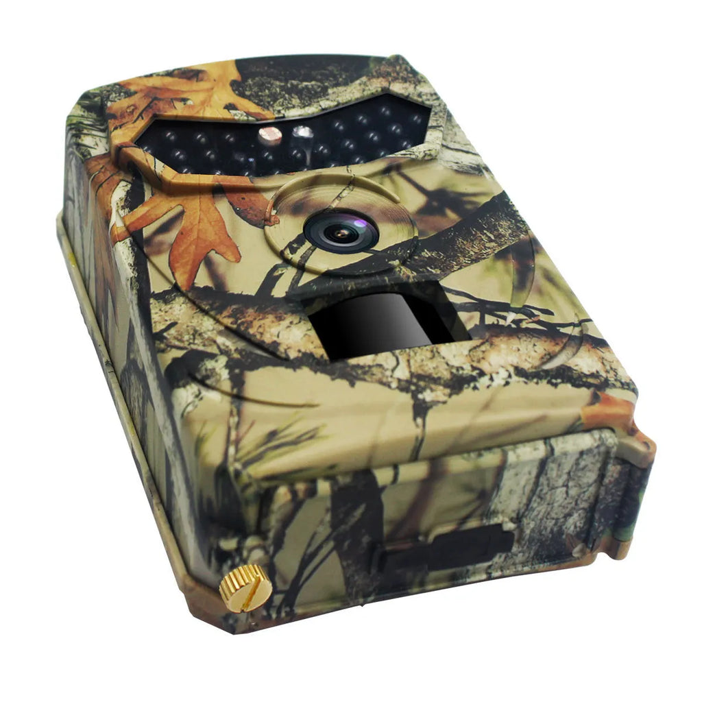 Yellow brown 16MP hunting game camera with infrared night vision and waterproof housing