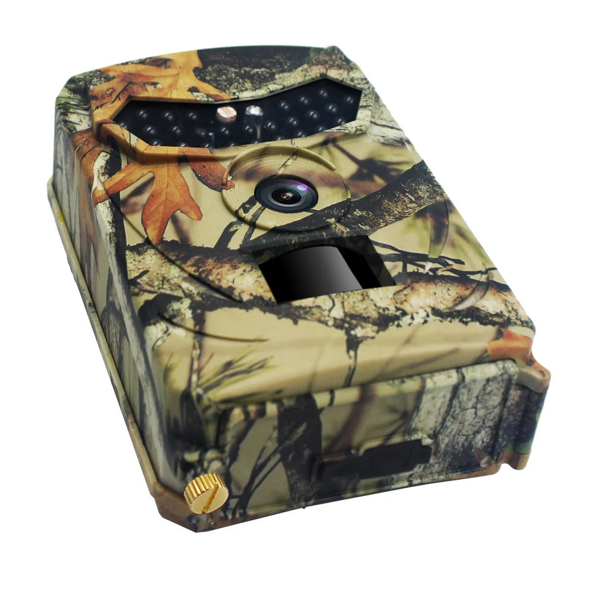 Yellow brown 16MP hunting game camera with infrared night vision and waterproof housing
