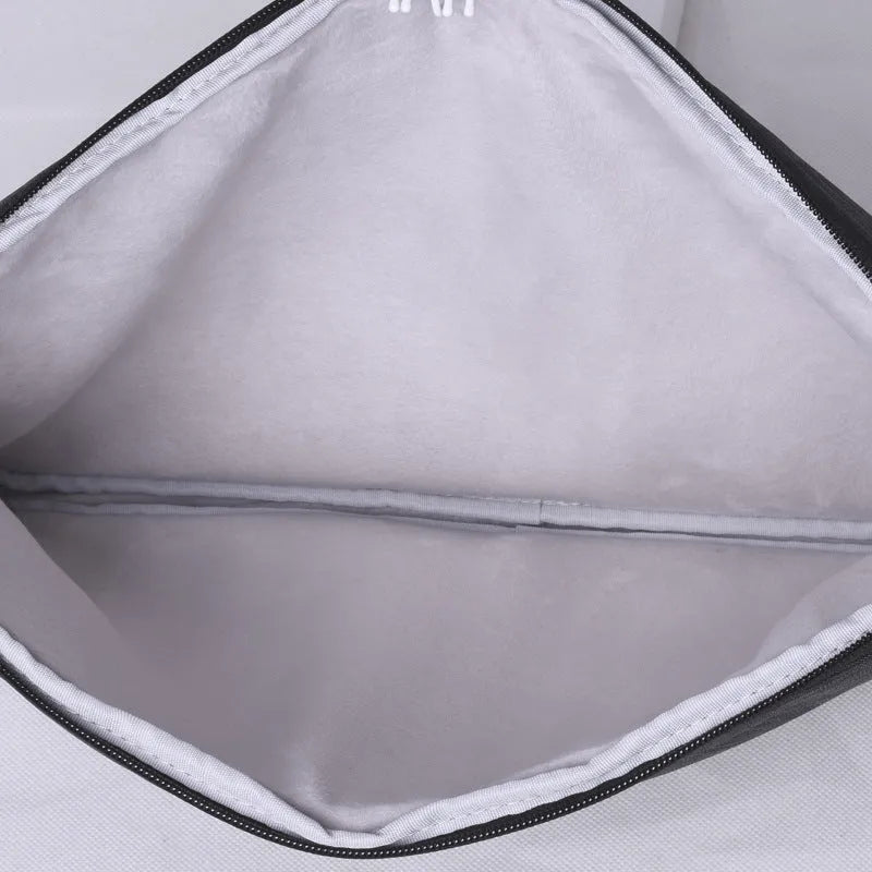 15-inch computer liner bag in dark grey, high-grade new polyester fabric, water repellent, slim 3cm profile for laptop protection