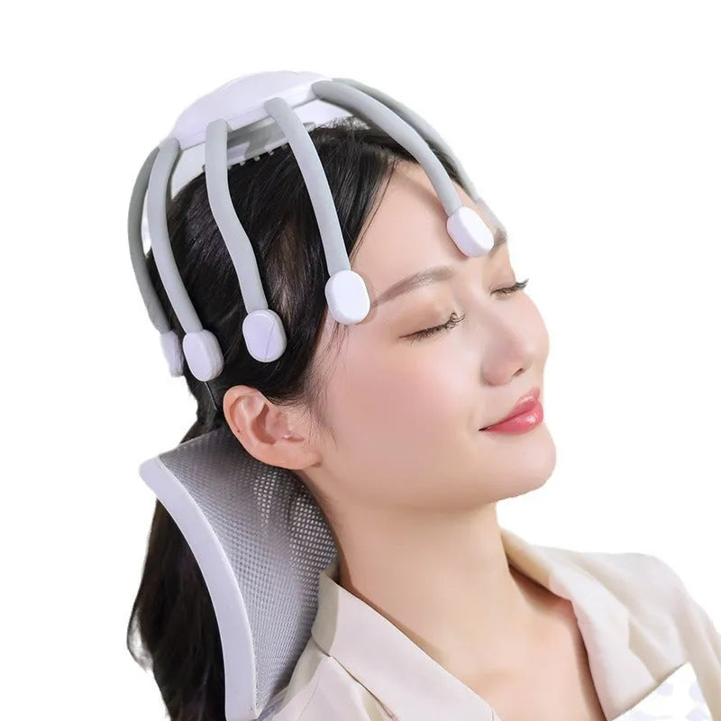 USB electric head massager with multiple massage claws in black colour