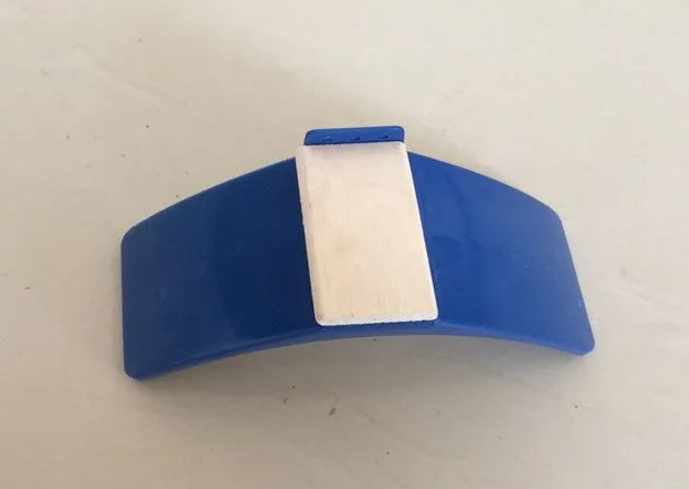Set of ten blue plastic and solid wood bird perches, each 20cm long, for small bird cages