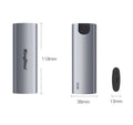 Gray USB3.0 mobile external SSD hard drive for direct phone connection.