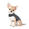 Heather grey dog anxiety jacket and warm vest made from brocade cotton ponte-de-roma fabric.