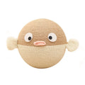 15cm cube pet toy made from woven sisal hemp strips with treat dispensing function