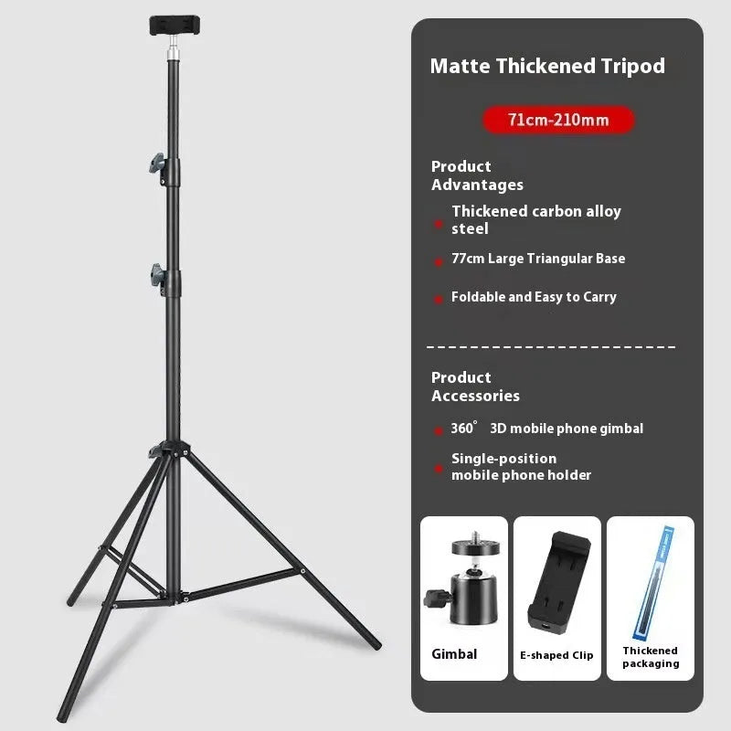 Frosted finish light stand tripod for photography with mobile phone holder and 5kg load capacity