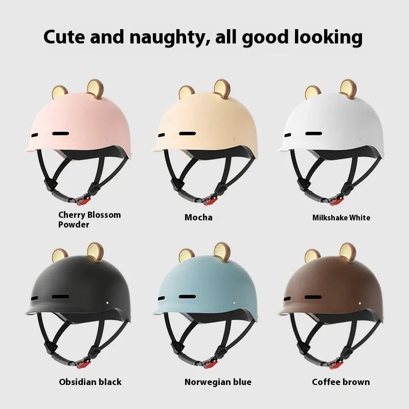 3C certified ABS electric bicycle helmet for commuting in mocha colour with strap