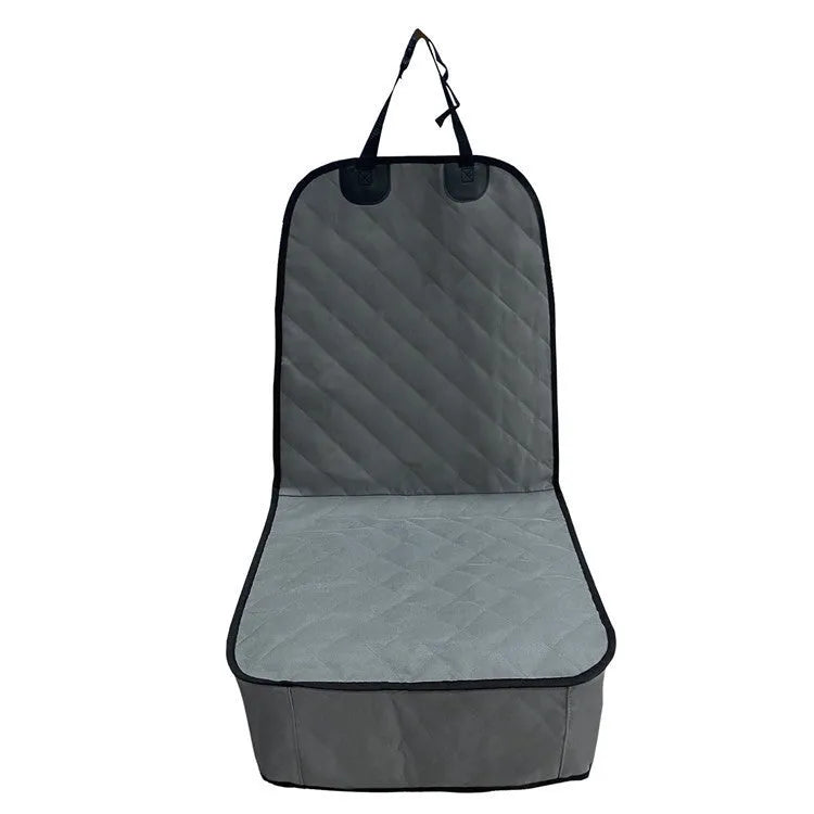 Waterproof pet car front seat cover with safety belt opening, 600D Oxford cloth, black finish
