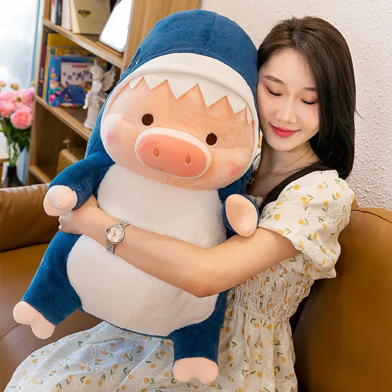 Adorkable Transformation Pig Plush Toy in Dinosaur Style with soft fabric, 33cm height