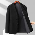 Men's solid colour loose fit polyester coat for spring and autumn casual wear.