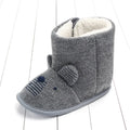 Baby wool warm cotton high-top shoes with Velcro fastening, white, available in sizes 11.5cm to 13.5cm