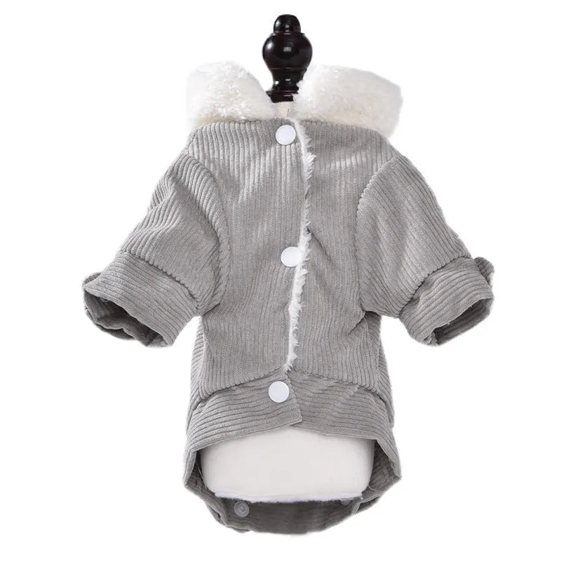 Lambswool grey and pink pet vest with wool lining for dog and cat autumn winter warmth