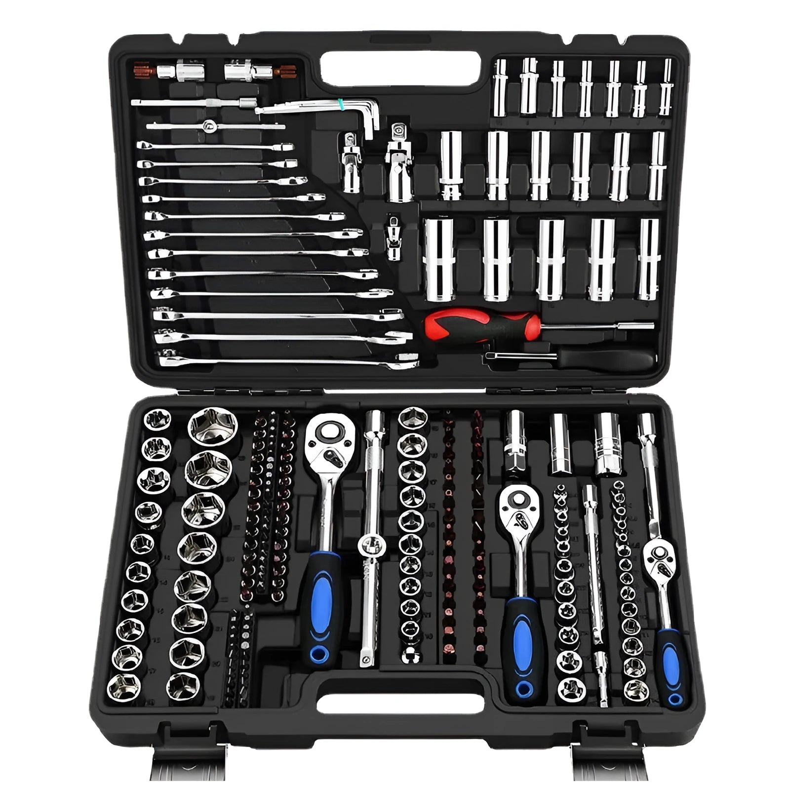 Cr-V steel socket ratchet wrench set with multiple size options for home and auto repair