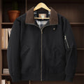 Men's washed cotton baseball style flight jacket in army green