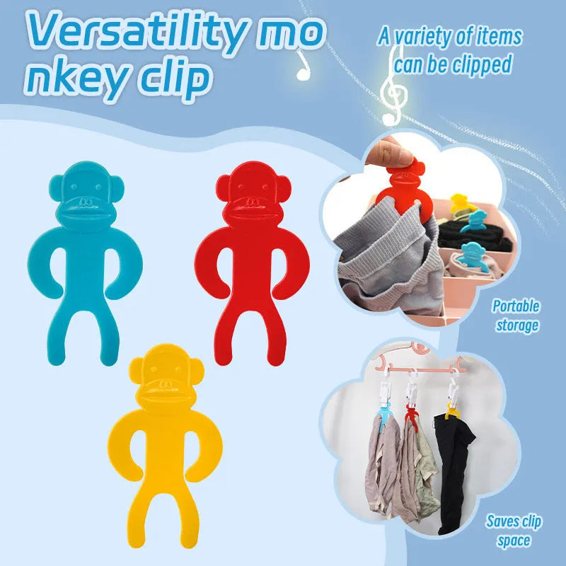 Blue, yellow, and red plastic socks clips for washing machine laundry organisation