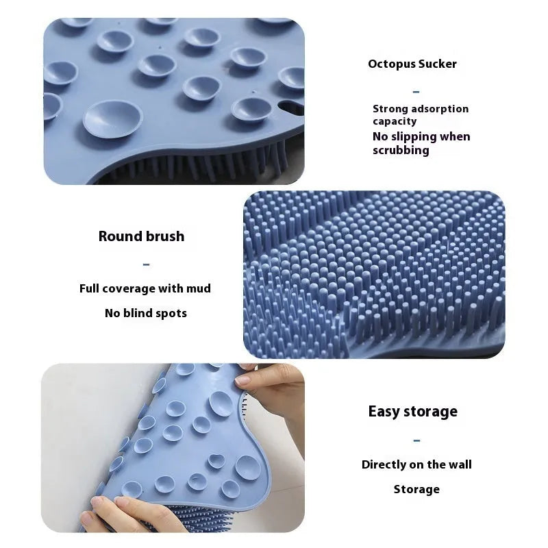 Silicone bath massage cushion mat measuring 31cm by 32cm with textured bristle surface