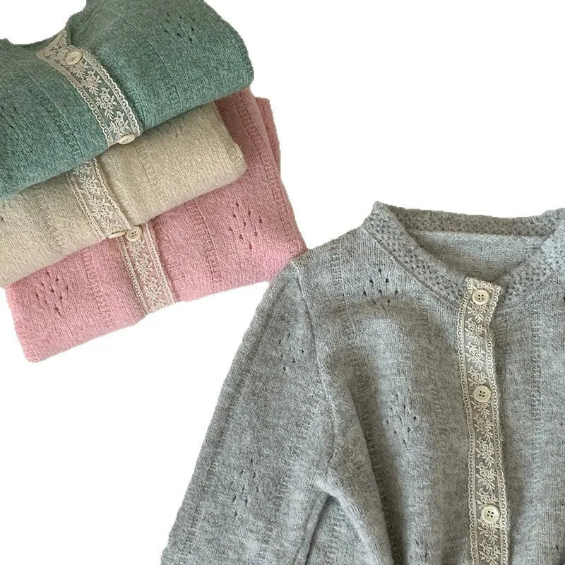 Artistic retro loose fit cardigan in viscose fibre, free size, apricot colour option