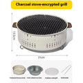 Modern portable charcoal stove with grill rack disk for indoor tea cooking and baking.