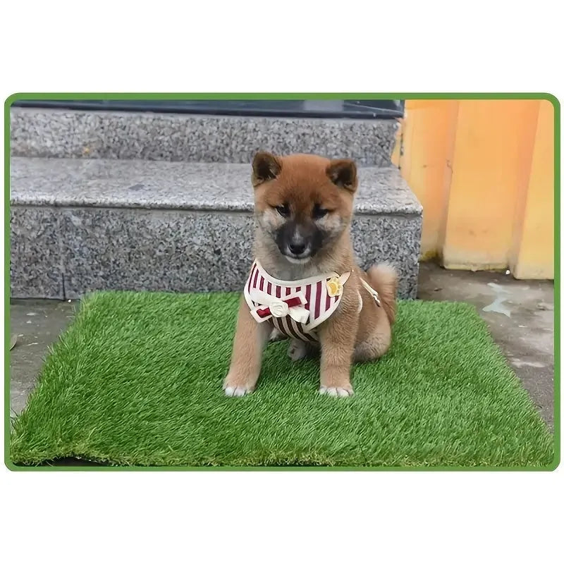 Artificial grass dog toilet training mat with washable base in three size options