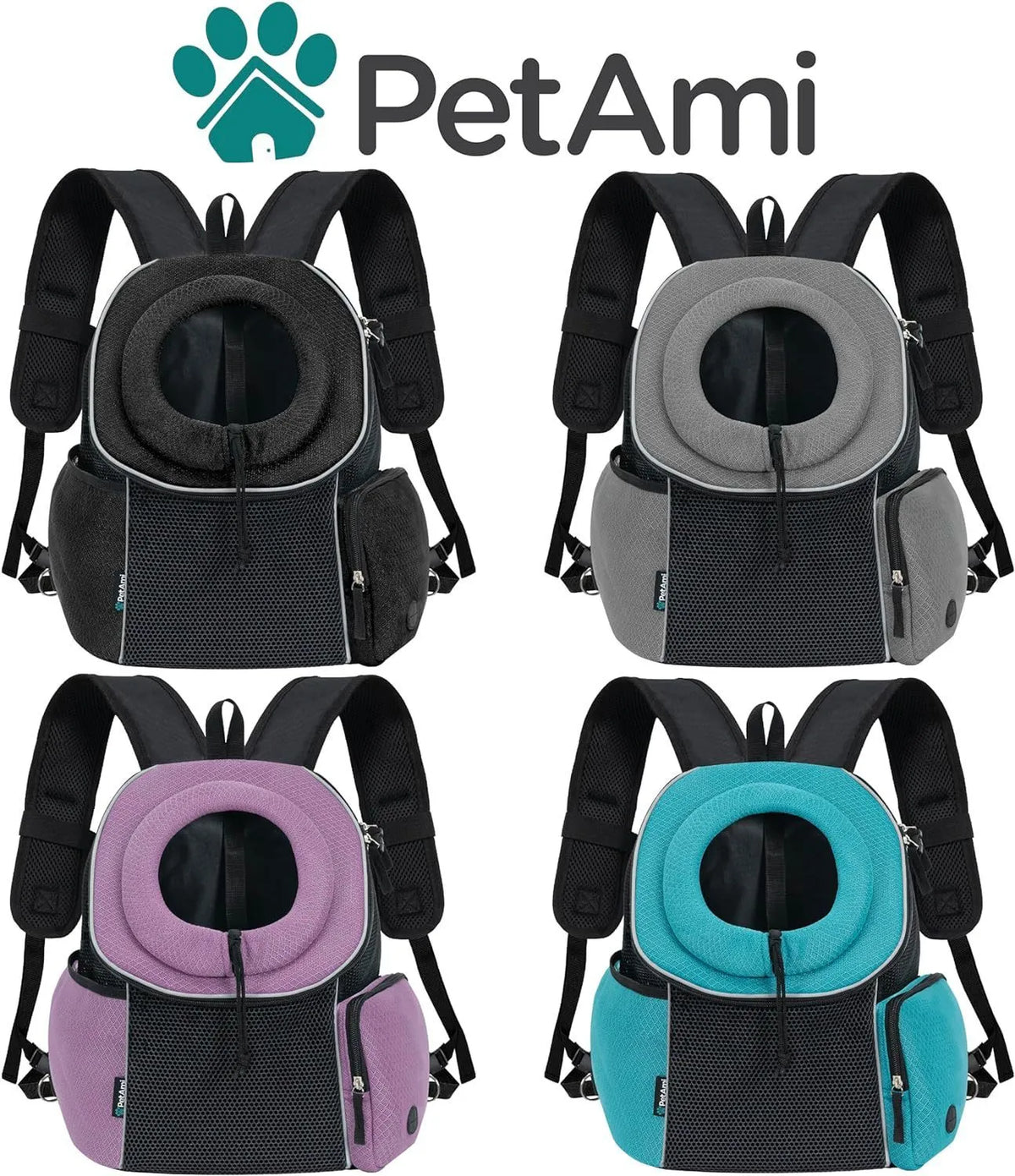 Pet dog carrier backpack in breathable fabric, 41.9cm, for small dogs, available in multiple colours