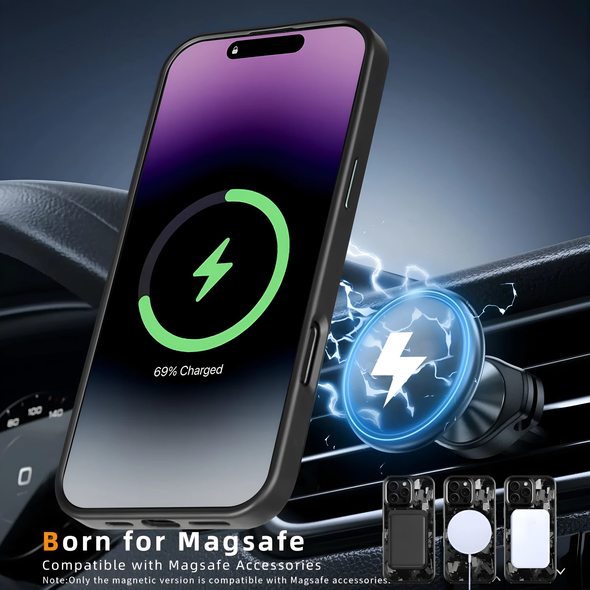 Metal frame forged pattern mobile phone protective case for iPhone 17 with magnetic function in black frame blue gold colour