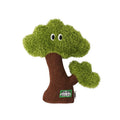 Green pine tree shaped cat toy pendant with a hanging loop, shown next to a tape measure indicating 12cm length.