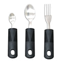 Stainless steel adaptive cutlery set with rubber handles for elderly anti-shake assistance