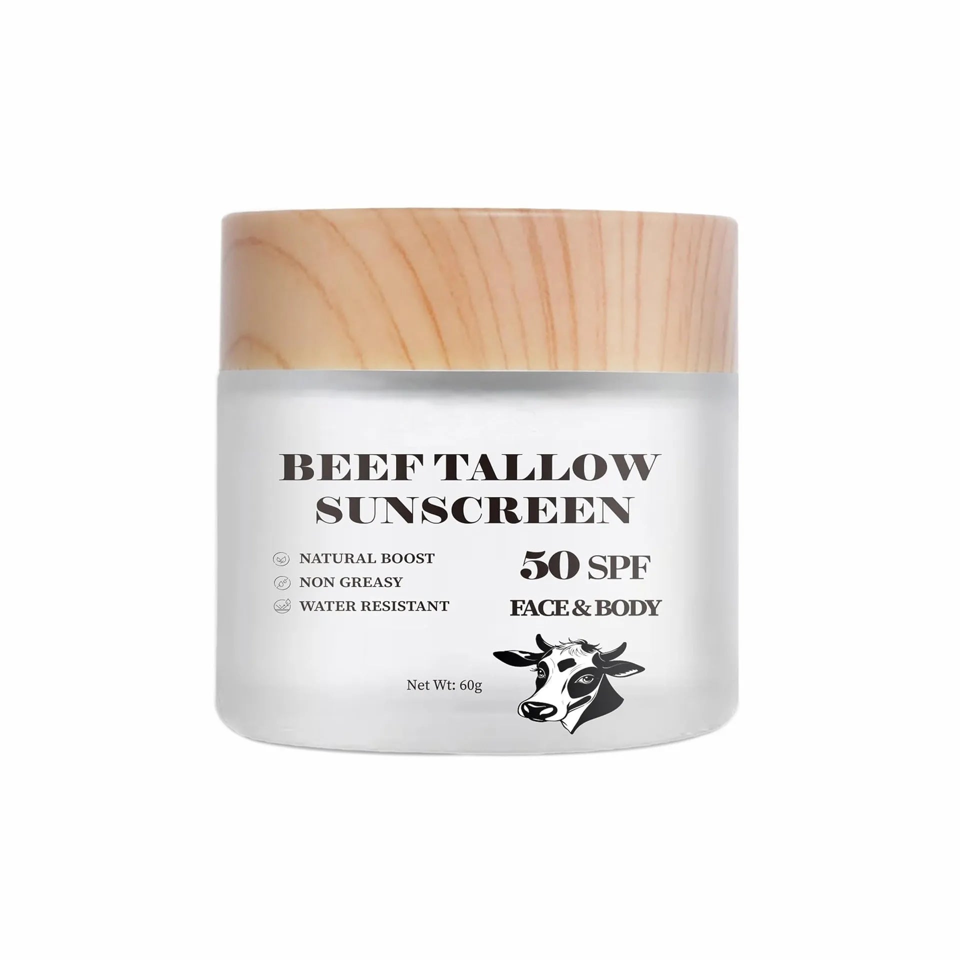 60g tub of beef tallow protective cream for waterproof, non-greasy skin barrier
