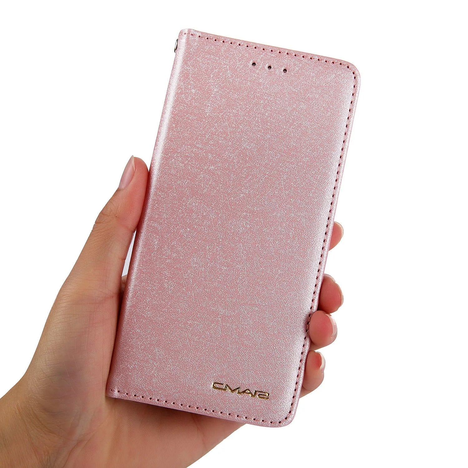 PU leather flip phone case for Apple iPhone with integrated card slots in multiple colours.