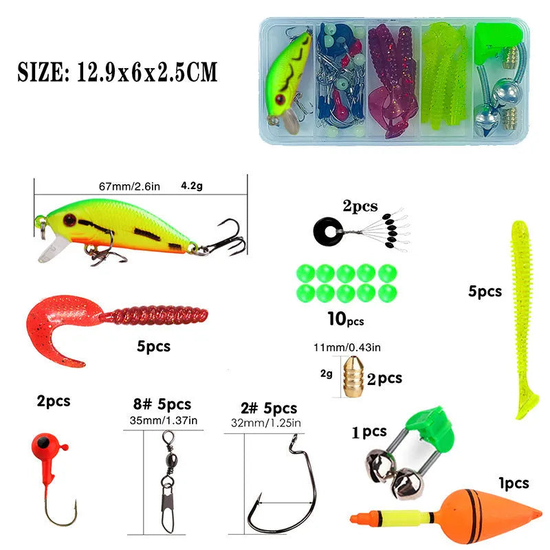 Children's fishing rod and reel starter set in multiple colour options with telescopic pole