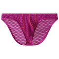 Men's low waist lace briefs in white, black, green, rose red, and light purple colours