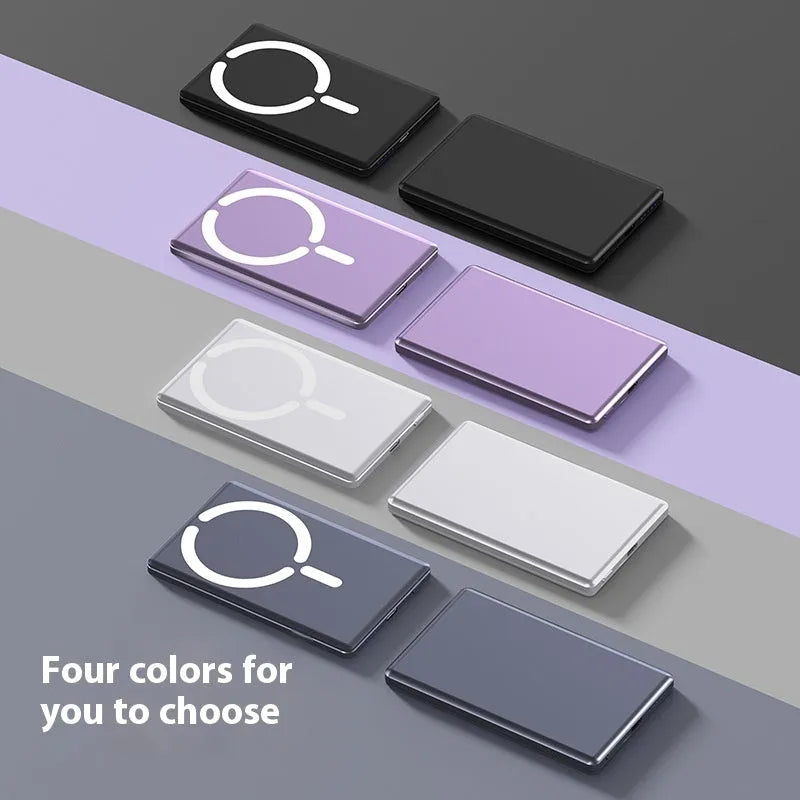 Ultra-thin 9mm magnetic power bank in alloy shell with colour options