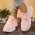 Women's low-top mesh sports shoes in multiple colours with platform sole and lace-up front