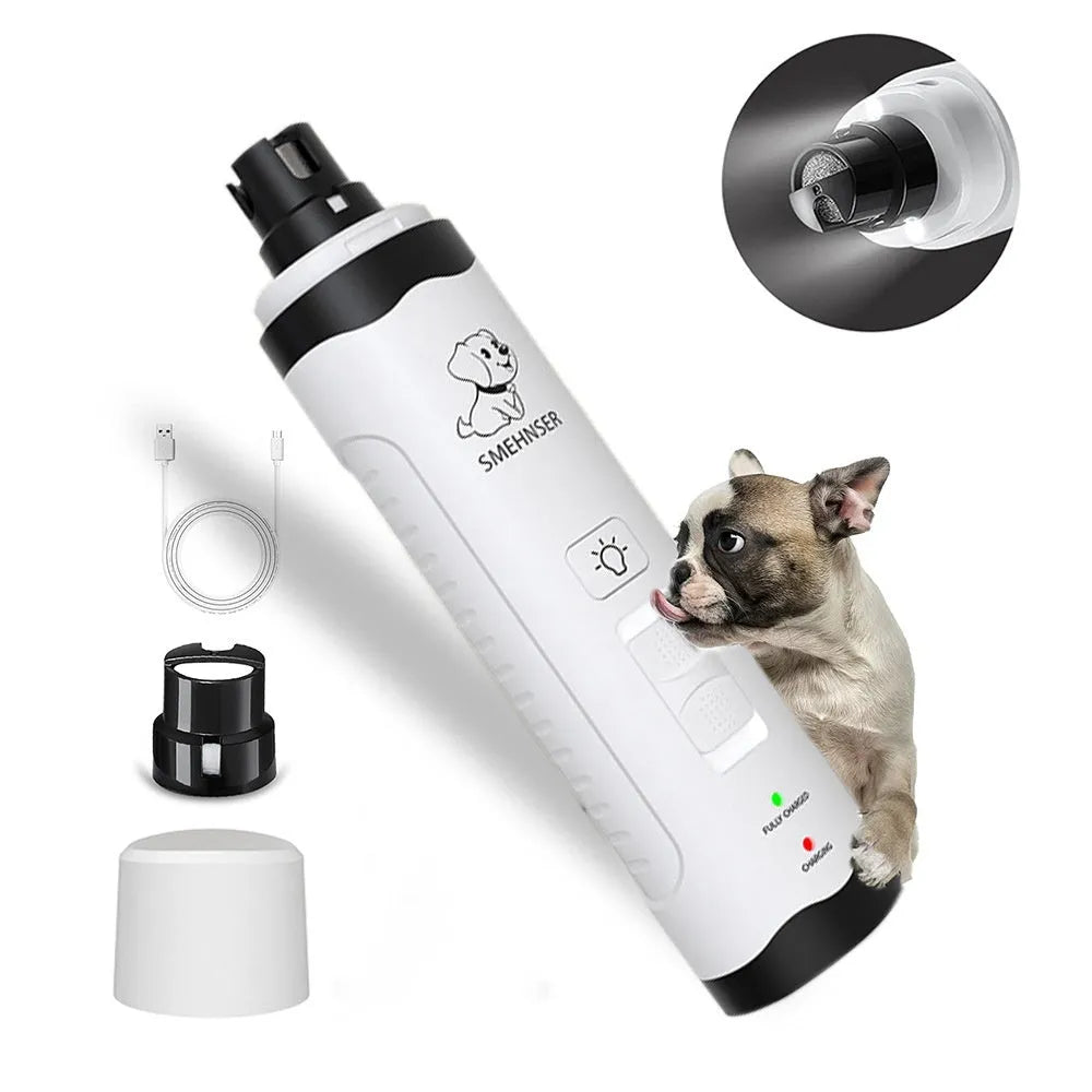 Pet automatic nail piercing device 3-speed LED electric dog nail grinder with dust collection