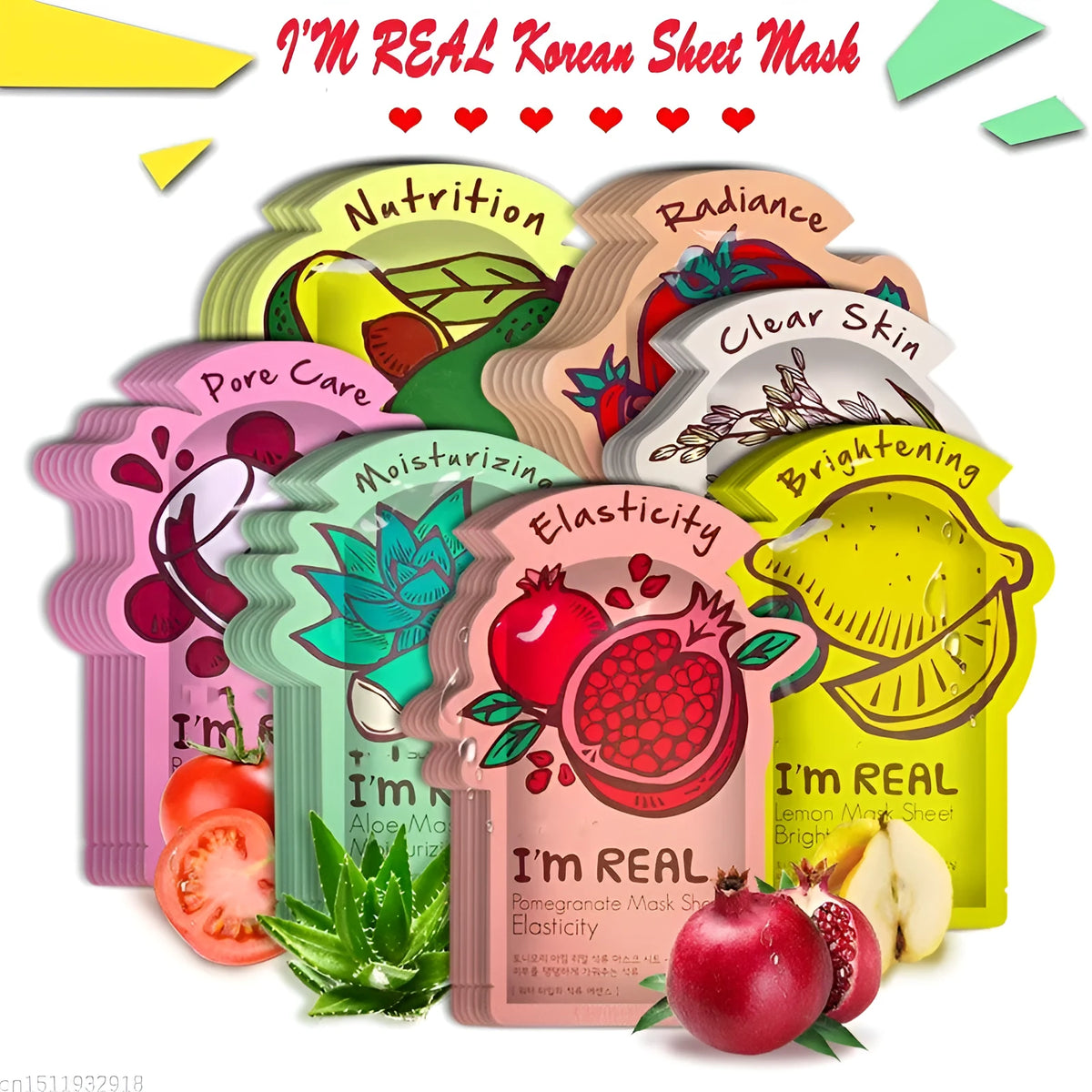HANMIAO I'm REAL Skin Care Food Sheet Face Mask 1PC – moisturising, oil control, pore shrinking, anti-ageing