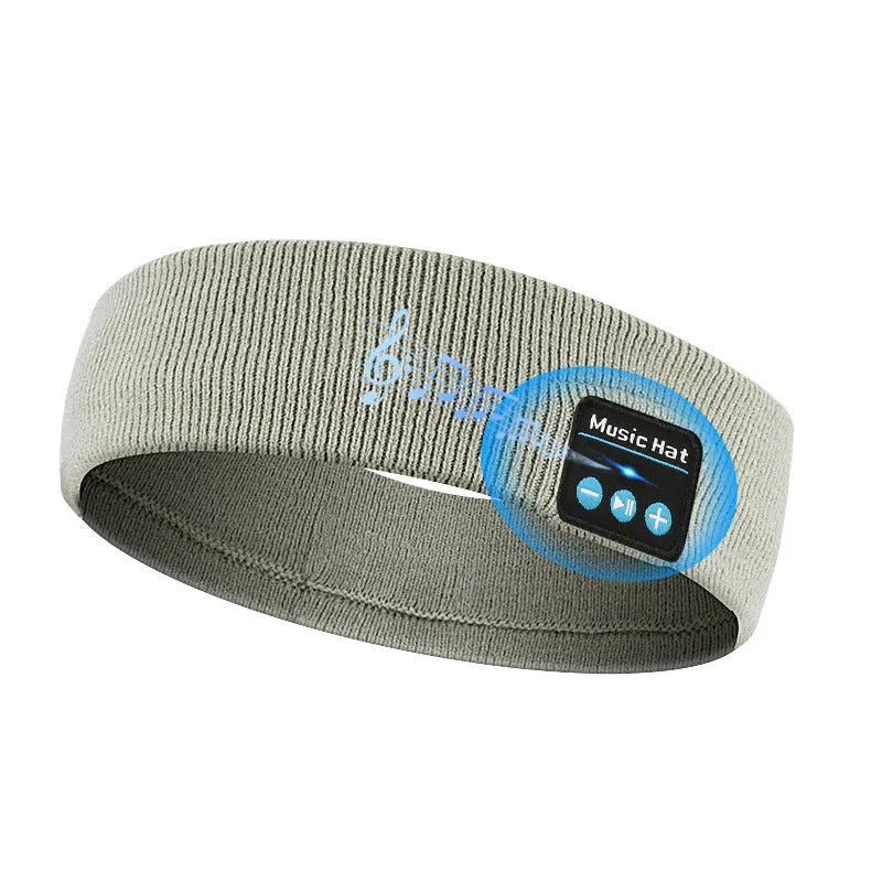 Black Bluetooth sports eye mask scarf with removable panels and integrated speakers