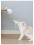 Flash rolling funny cat ball in green and pink, ABS environmental protection material, 8.5x11.5x8 cm