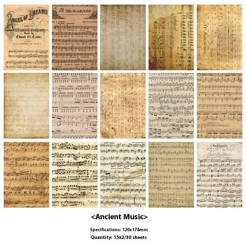 Printed retro literary notebook decorative paper letter in vintage colour theme