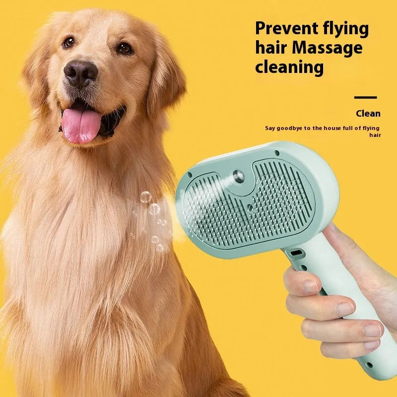 Plastic pet spray hair comb with water mist humidifier for dog and cat grooming