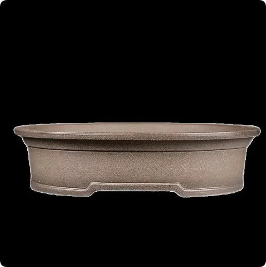 Handmade antique oval purple sand ceramic bonsai pot for succulents.