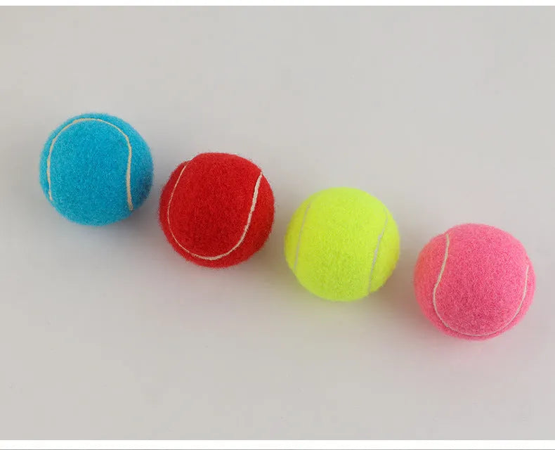 6.3cm diameter rubber tennis ball dog toy in fluorescent green colour