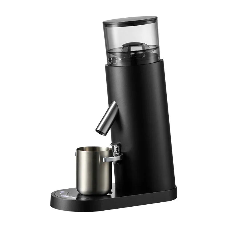 Portable electric coffee grinder with stainless steel 0.5L reservoir in beige or black colour options