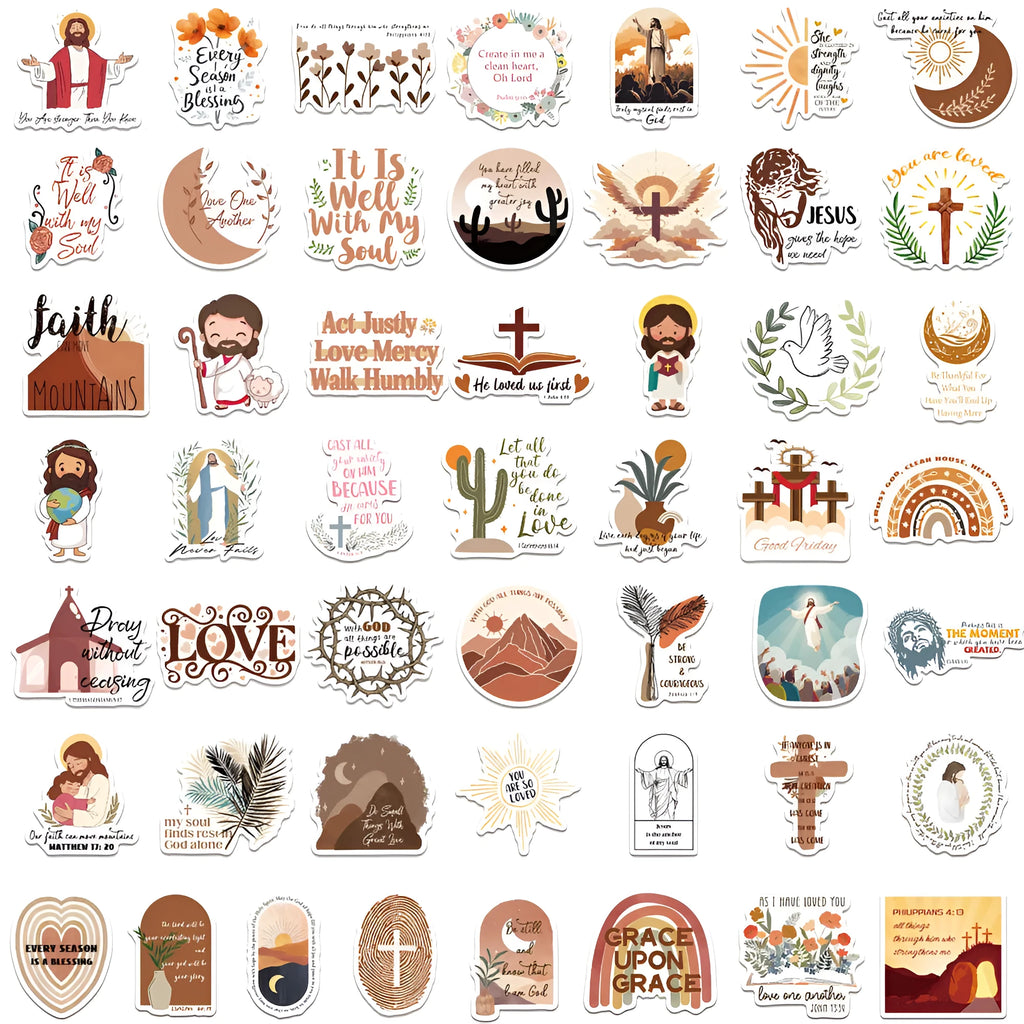 Pack of 50 assorted graffiti design stickers for personalised decoration on various surfaces.