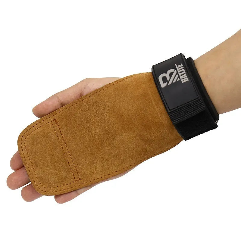 Brown fitness wrist protectors for horizontal bar exercises and sports protection