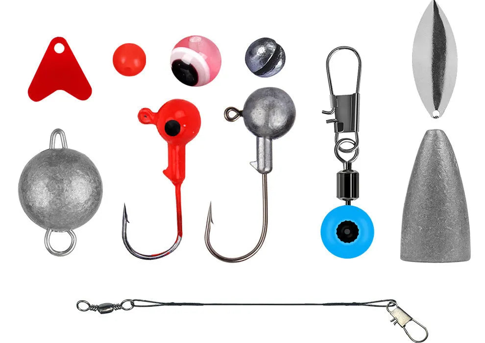 Weihe 257 pieces lure fishhook accessories suit in ABS tackle box for fishing