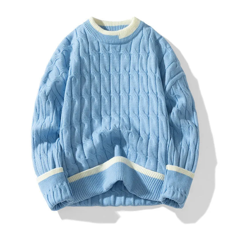Men's loose modal acrylic pullover sweater in multiple colour options for autumn and winter wear