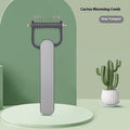 Green or grey dog grooming comb with stainless steel teeth for unknotting pet hair